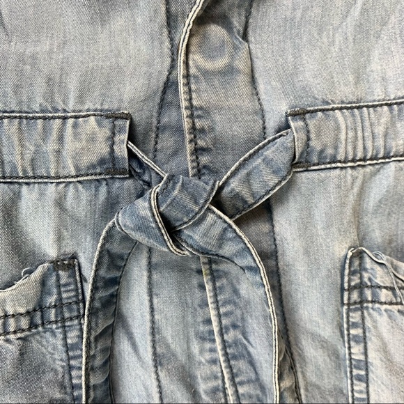 ANTHROPOLOGIE Sanctuary Chambray Button-down cinched waist Denim sleeveless Vest - Picture 7 of 11